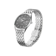 Rotary Ultra Slim, Grey Guiloche Dial, Stainless Steel Watch