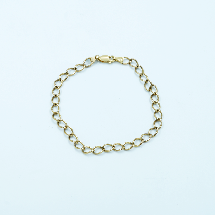 9ct Yellow Gold Curb Charm Bracelet