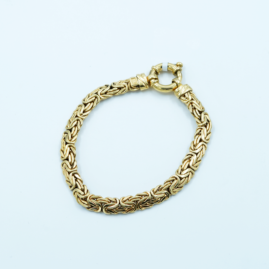 9ct Yellow Gold Byzantine Bracelet