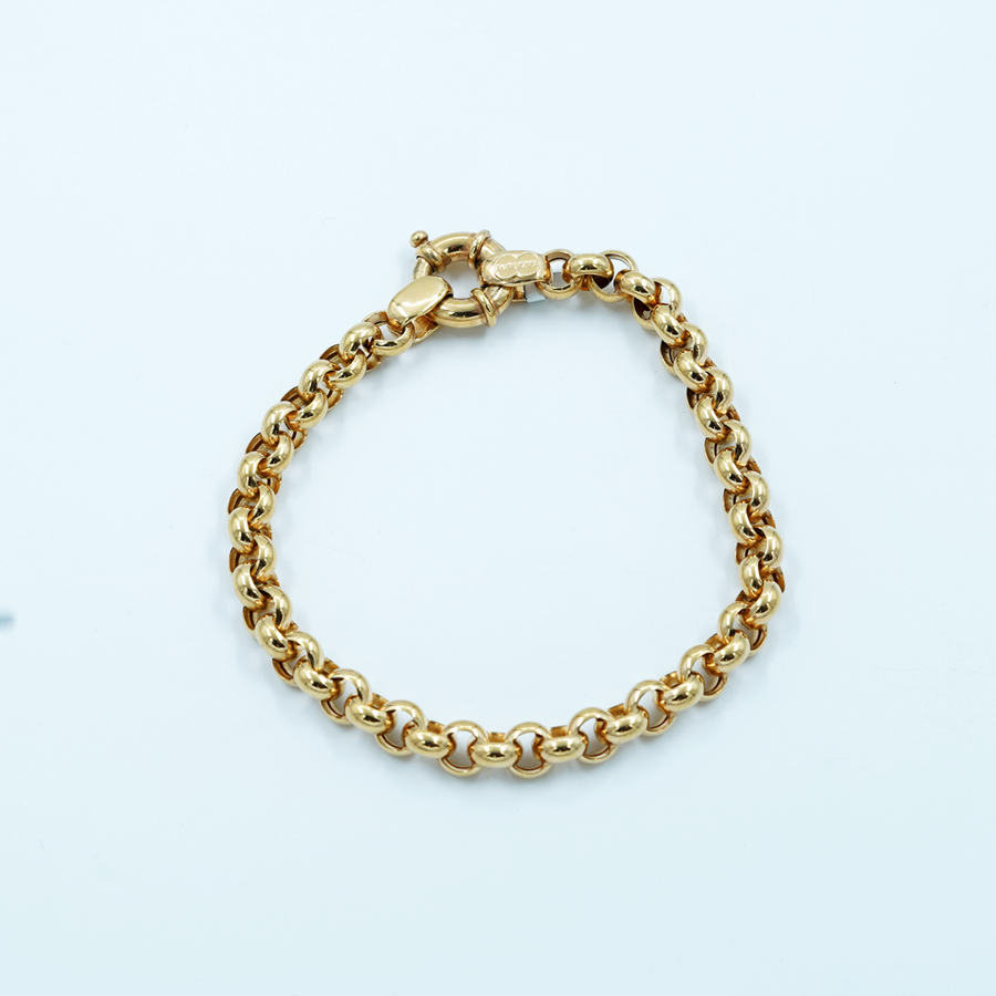 9ct Yellow Gold Round Belcher Bracelet