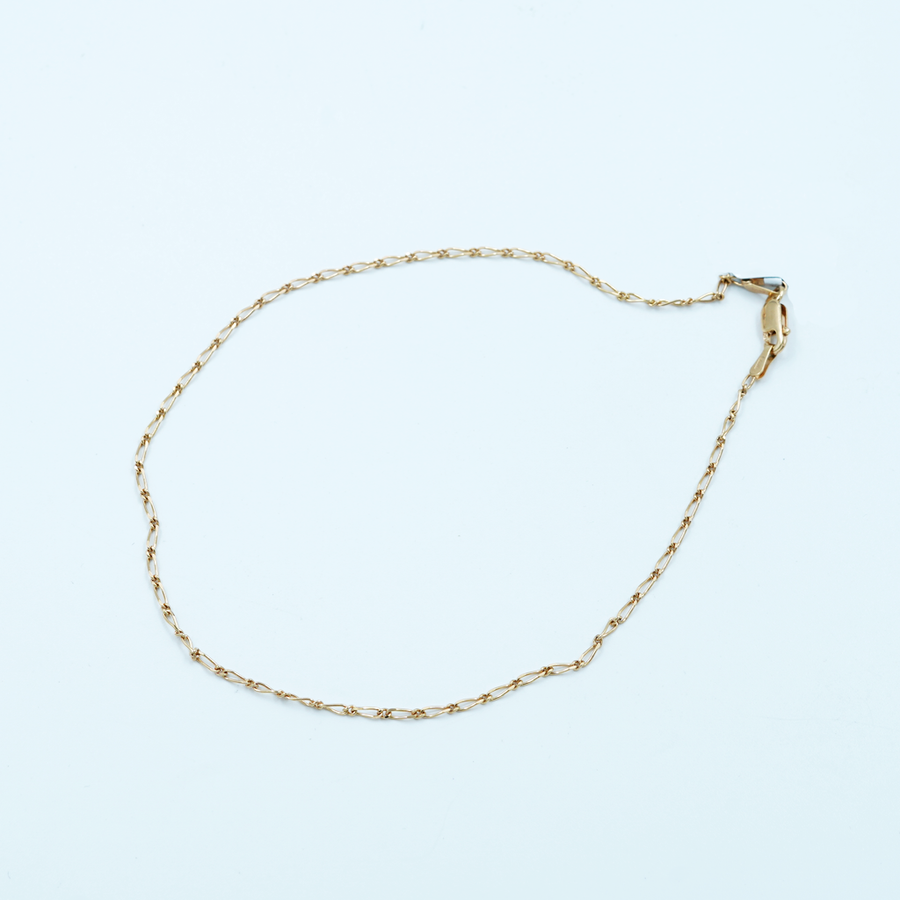 9ct Yellow Gold Figaro Chain, Italian Clasp Anklet