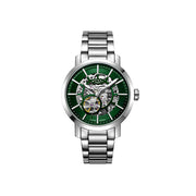 Rotary Greenwich, Green Sunray Skeleton Dial, Stainless Steel Watch