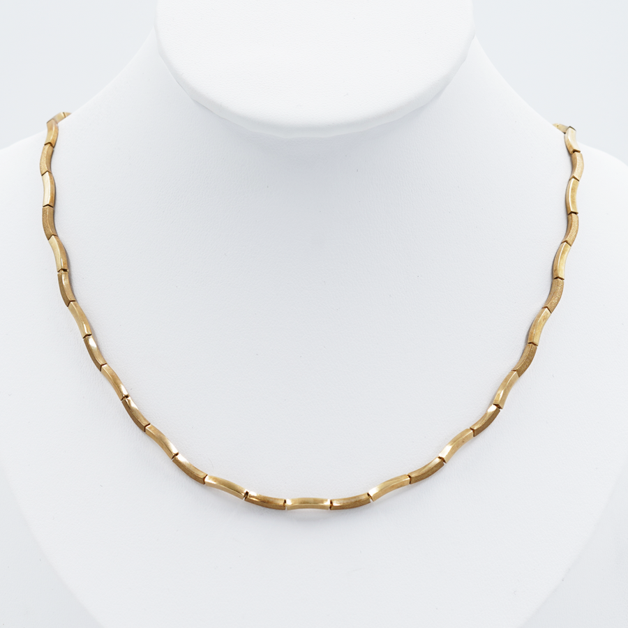 Yellow Gold Wave Link Chain