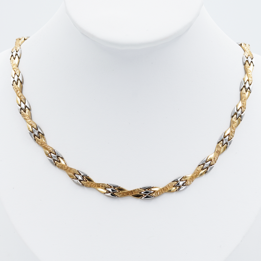 Gold Two Tone X Link Chain