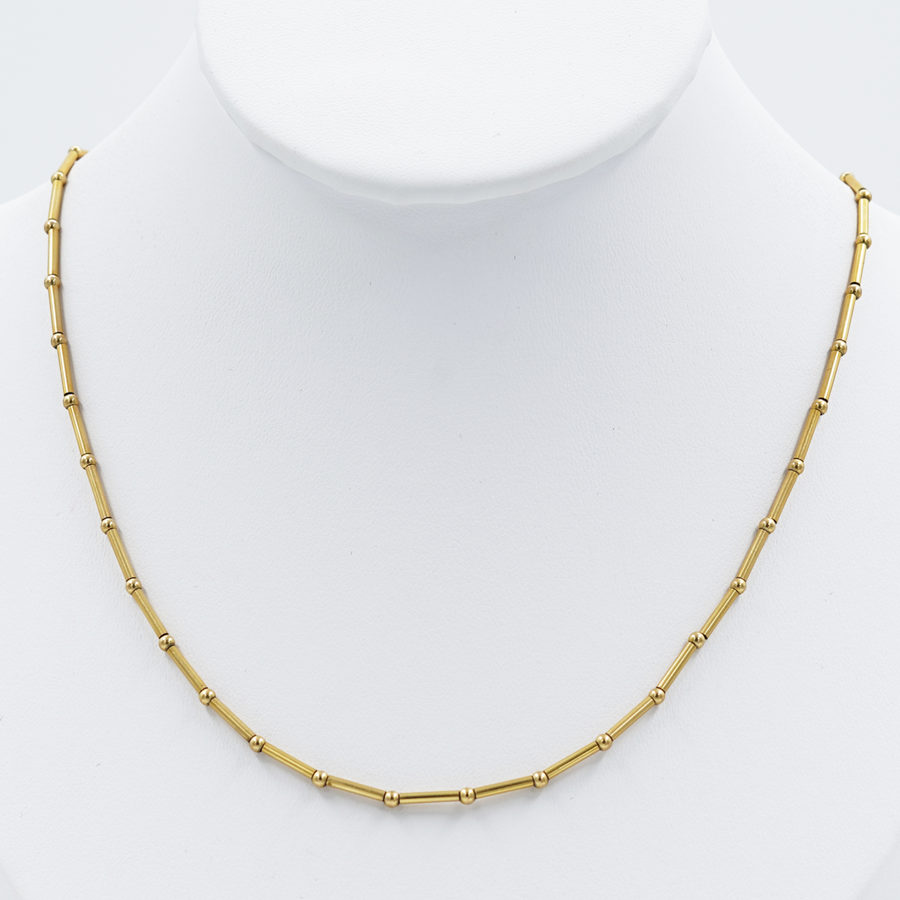 Yellow Gold Ball And Bar Chain