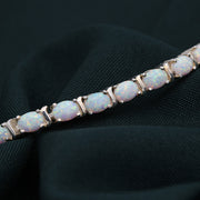 Silver White Opal Tennis Bracelet