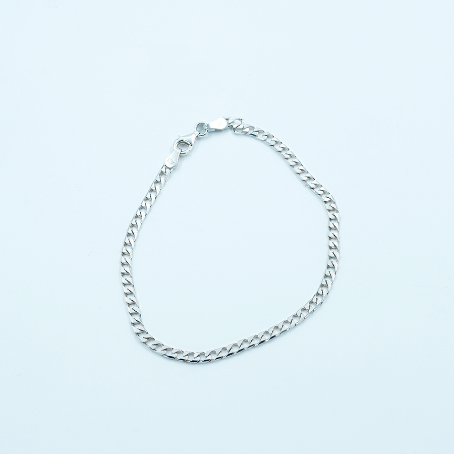 Silver Square Curb Bracelet