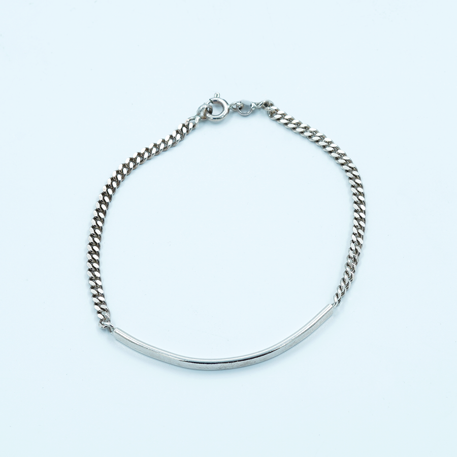 Silver ID Curb Bacelet