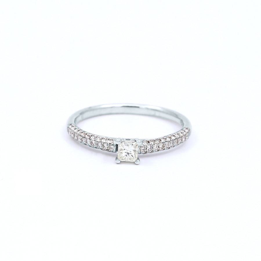 White Gold Princess Diamond Engagement Ring