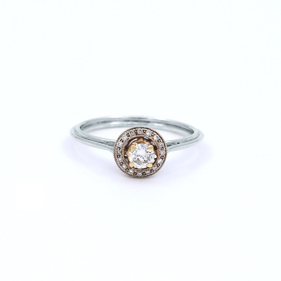 White Gold Halo Diamond Engagement Ring