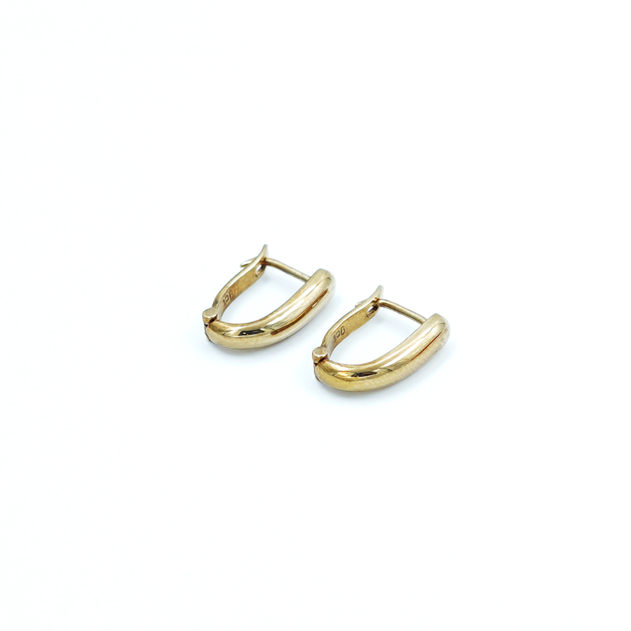 Ladies Yellow Gold Leverback Drop Shape Earring