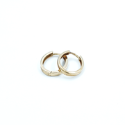 Ladies Yellow Gold Narrow Oval Huggie Earrings