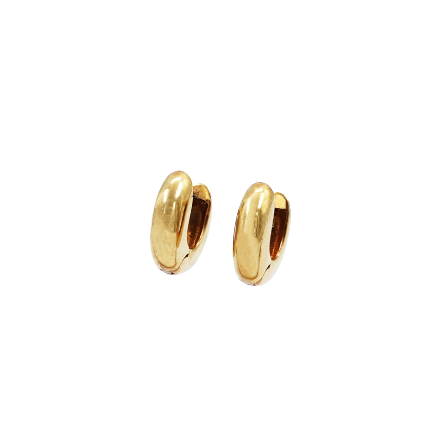 Ladies Yellow Gold Chunky Huggie Earring