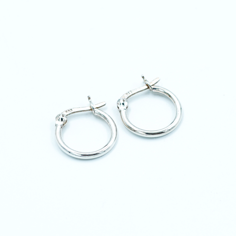 Ladies Silver Sleeper Hoop Earring