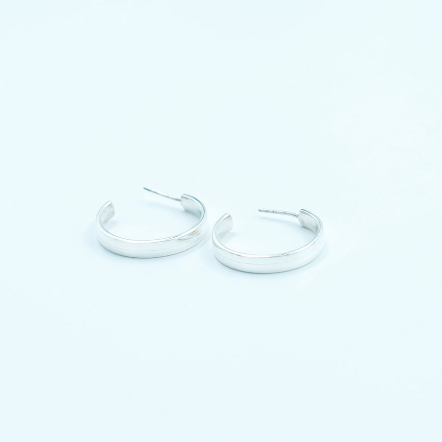 Ladies Silver Earring 3/4 Round Hoop