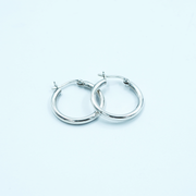 Ladies Silver Earring hoop tube med