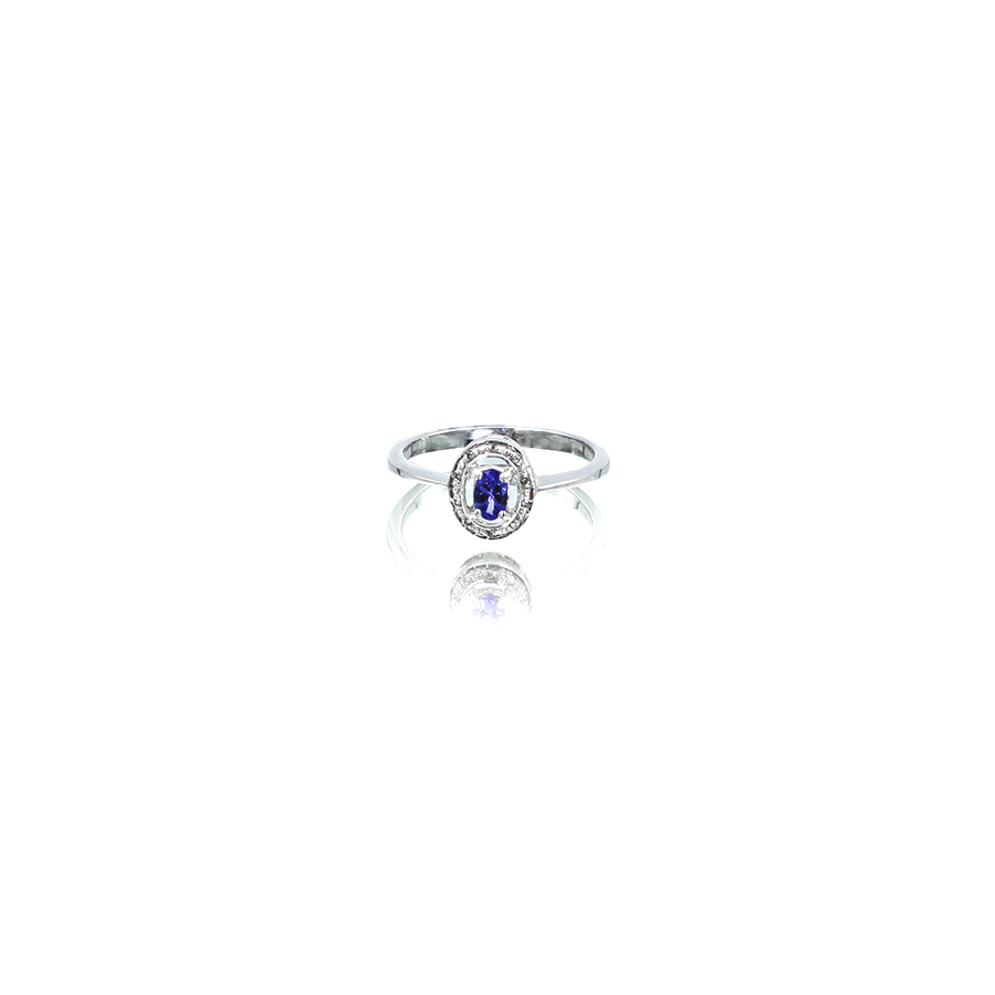 Ladies White Gold Tanzanite Orbit Ring