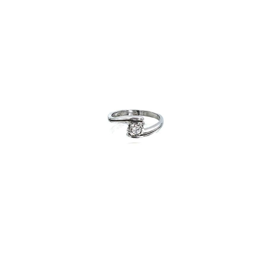White Gold Double Band Diamond Engagement Ring