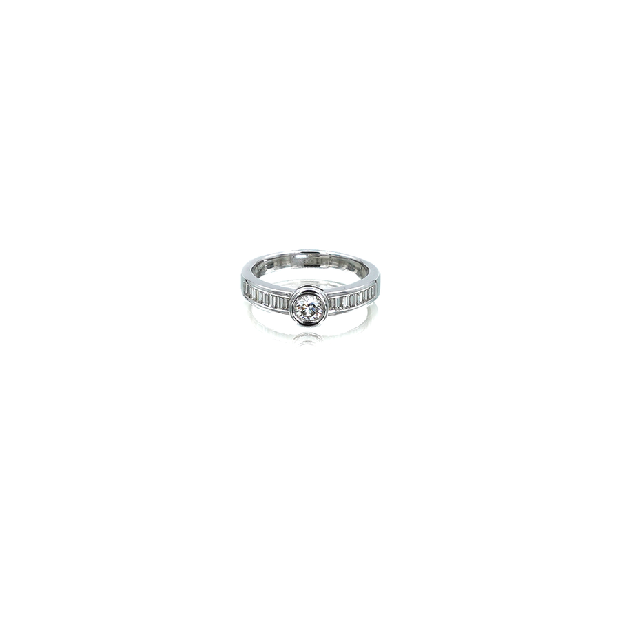 White Gold Diamond Tube Setting Ring