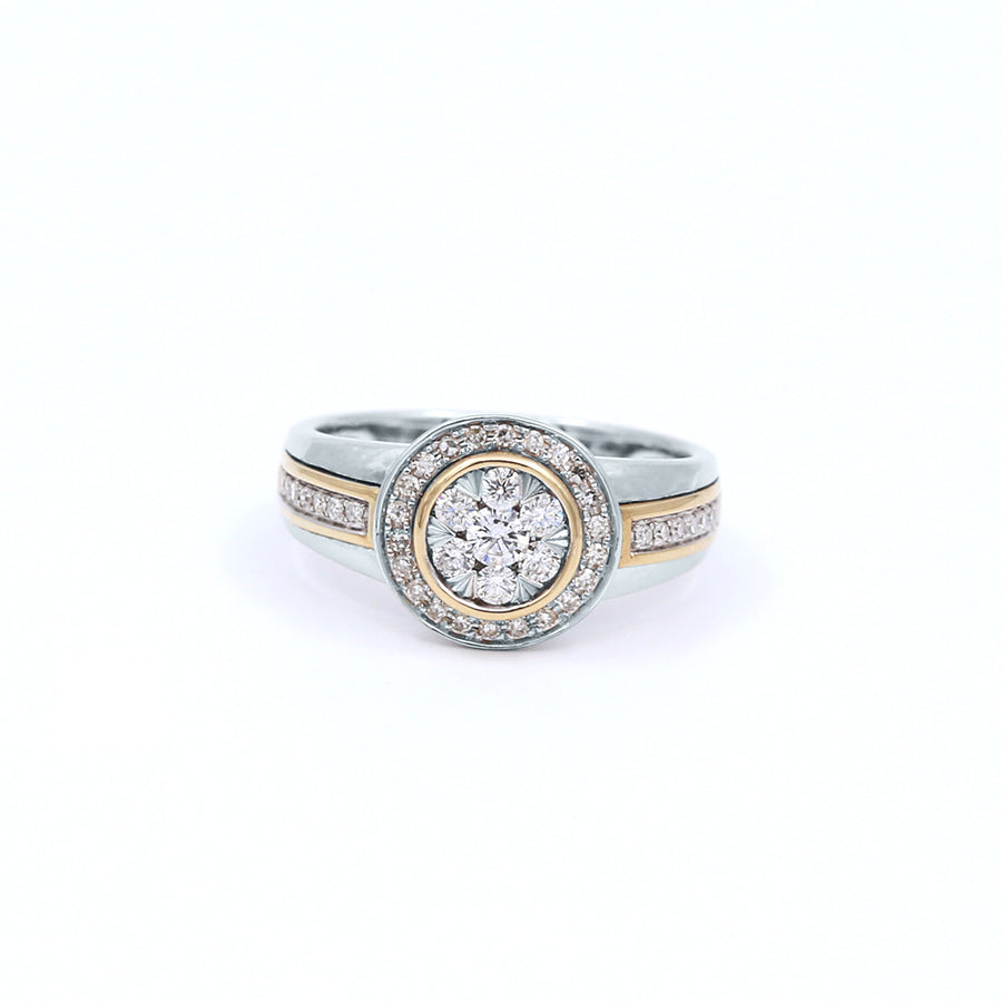 White Gold Petal Diamond Engagement Ring