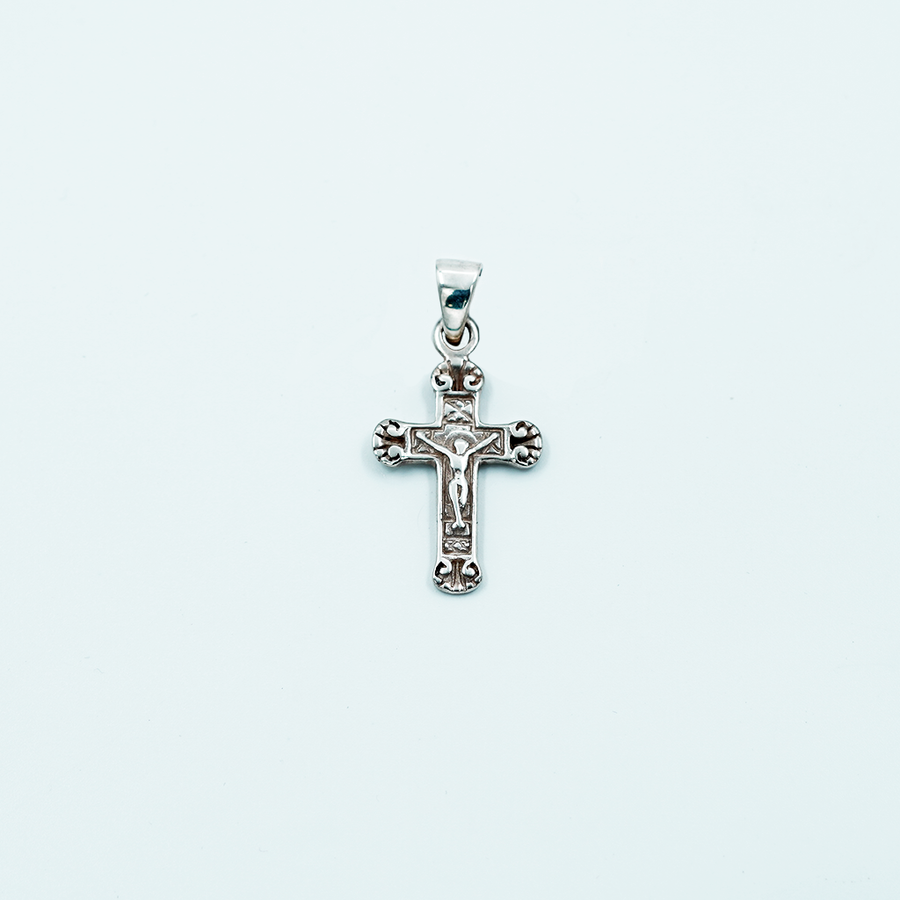 Sterling Silver Relief Crucifix Pendant