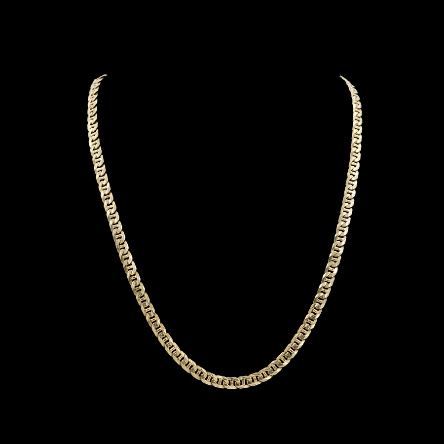 Mens Yellow Gold Thick Mariner Link Chain