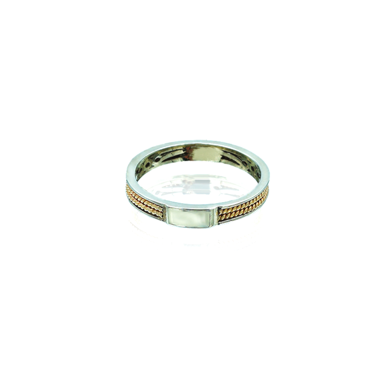 Yellow Gold Rope Inlay Ring