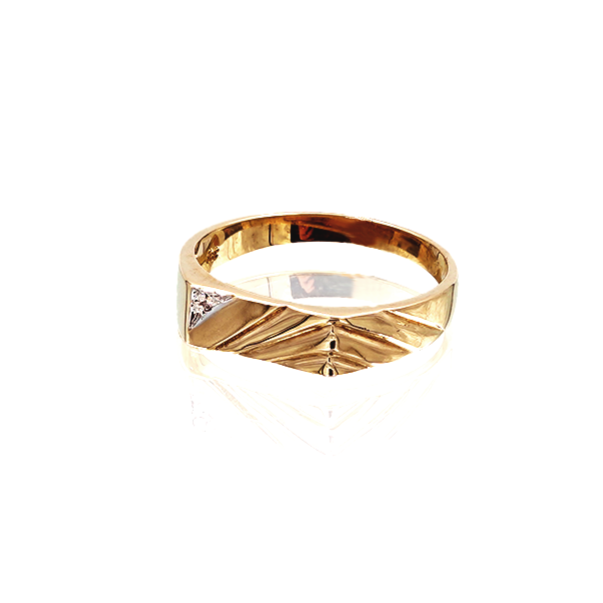 Yellow Gold Flat Engraved Dress Ring