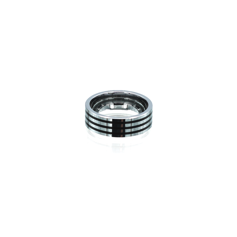 Mens Tungsten Black Band Ring