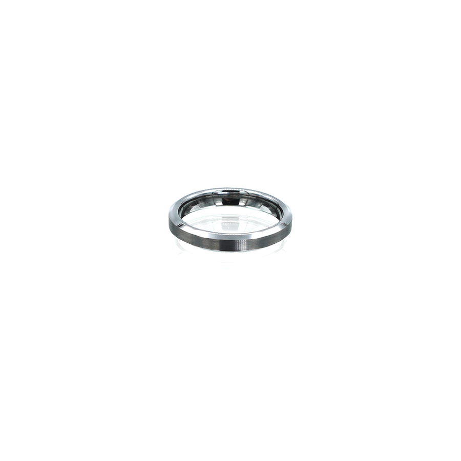 Mens Tungsten Narrow Bevel Edge Ring