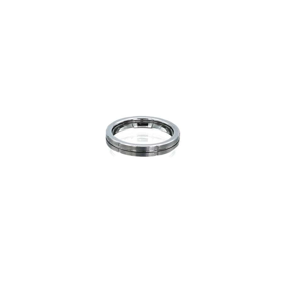 Mens Tungsten Matte Channeled Ring