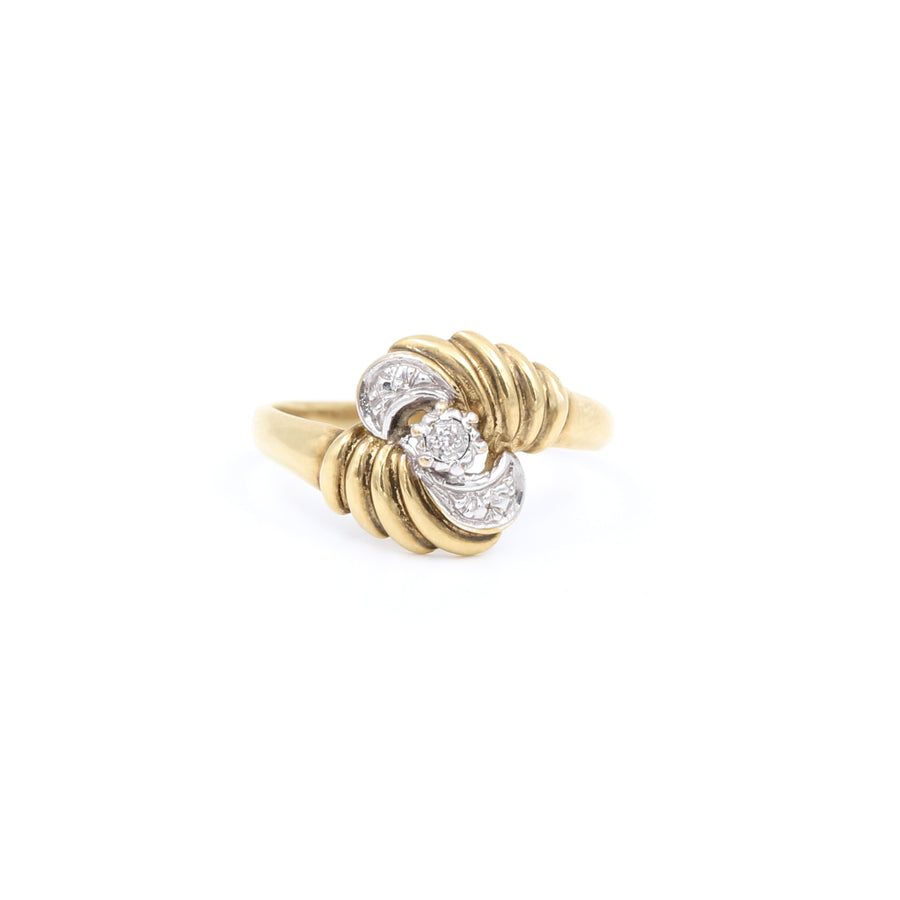 Yellow Gold Half Moon Ring