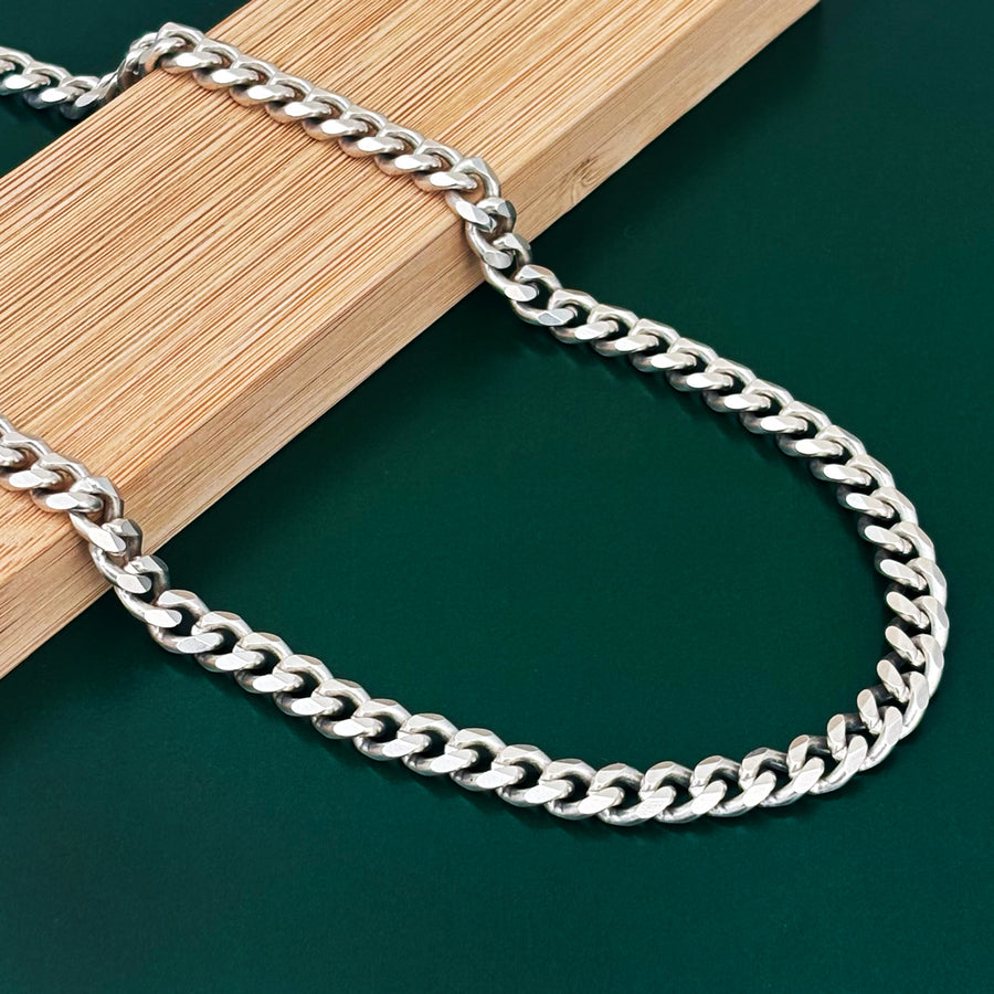 Mens Sterling Silver Heavy Curb Chain