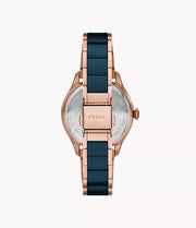 Fossil Gilmore Rose Gold and Navy Ceramic Watch