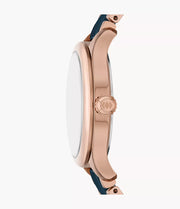 Fossil Gilmore Rose Gold and Navy Ceramic Watch