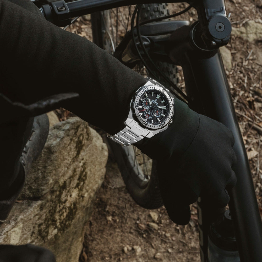 Festina Stainless Steel and Black Chrono Bike Watch