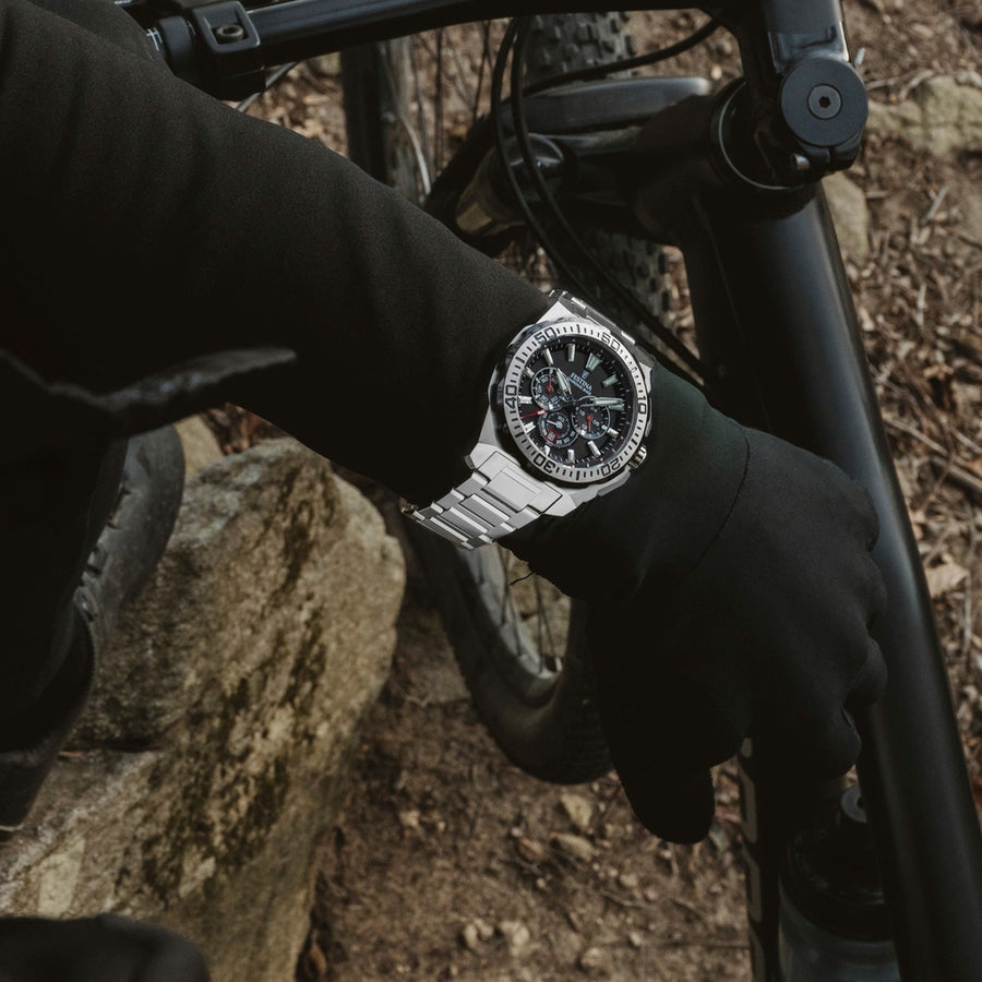 Festina Stainless Steel and Black Chrono Bike Watch