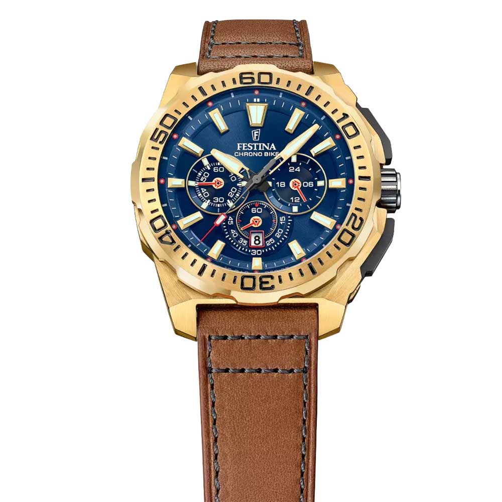 Festina Gold Stainless Steel Chrono Bike Watch
