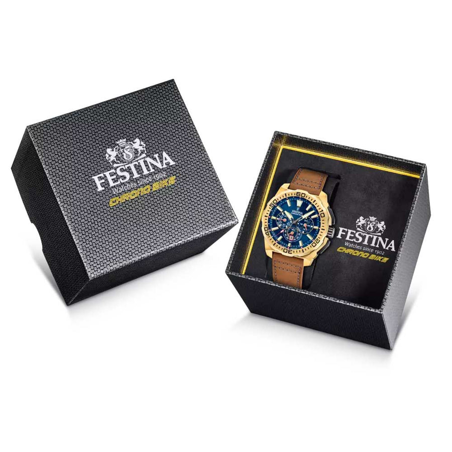 Festina Gold Stainless Steel Chrono Bike Watch