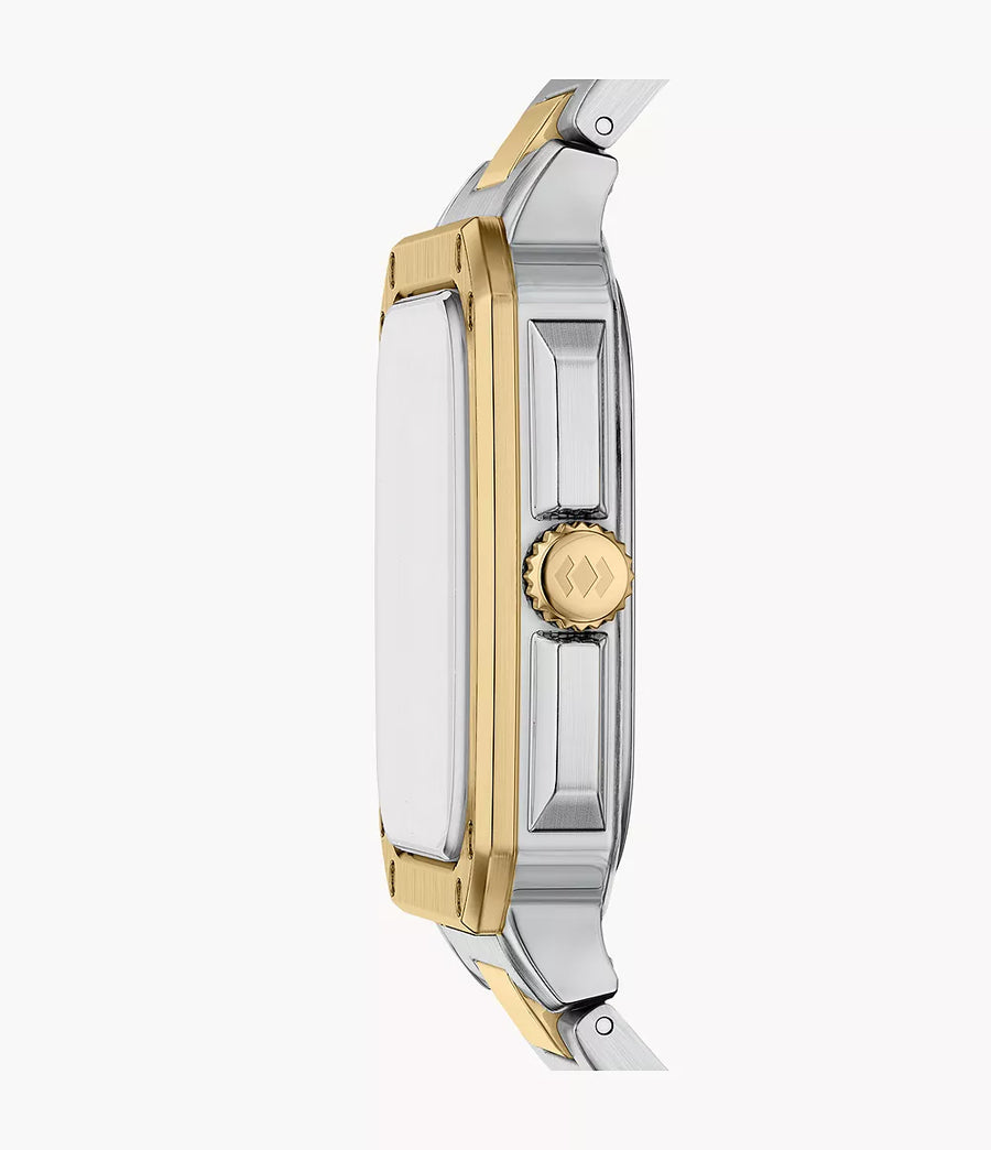 Fossil Crosby Date Two-Tone Square Stainless Steel Watch