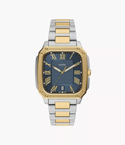 Fossil Crosby Date Two-Tone Square Stainless Steel Watch