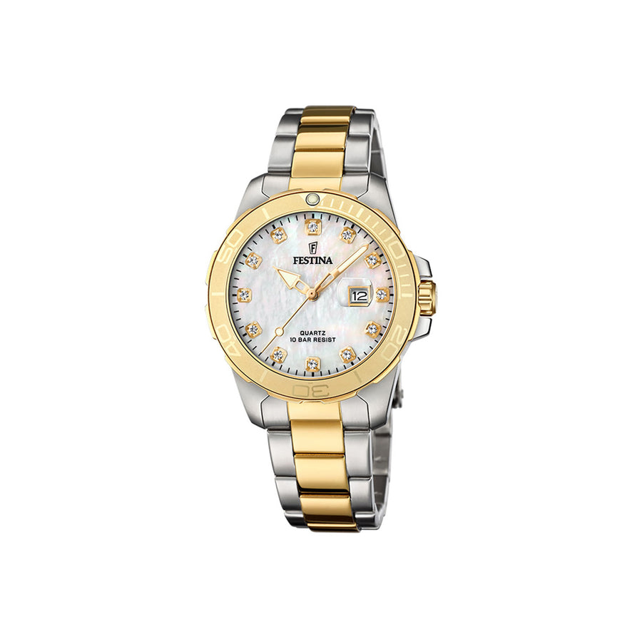 Festina Two tone, Pearl and Diamond Dial Watch