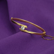Yellow Gold Crossover Diamond Bangle