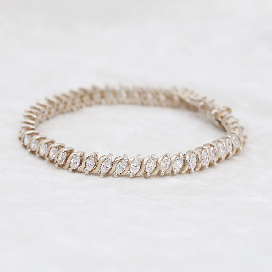 Silver S Link Tennis Bracelet