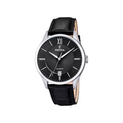 Festina Men's Classic Black and Leather Watch