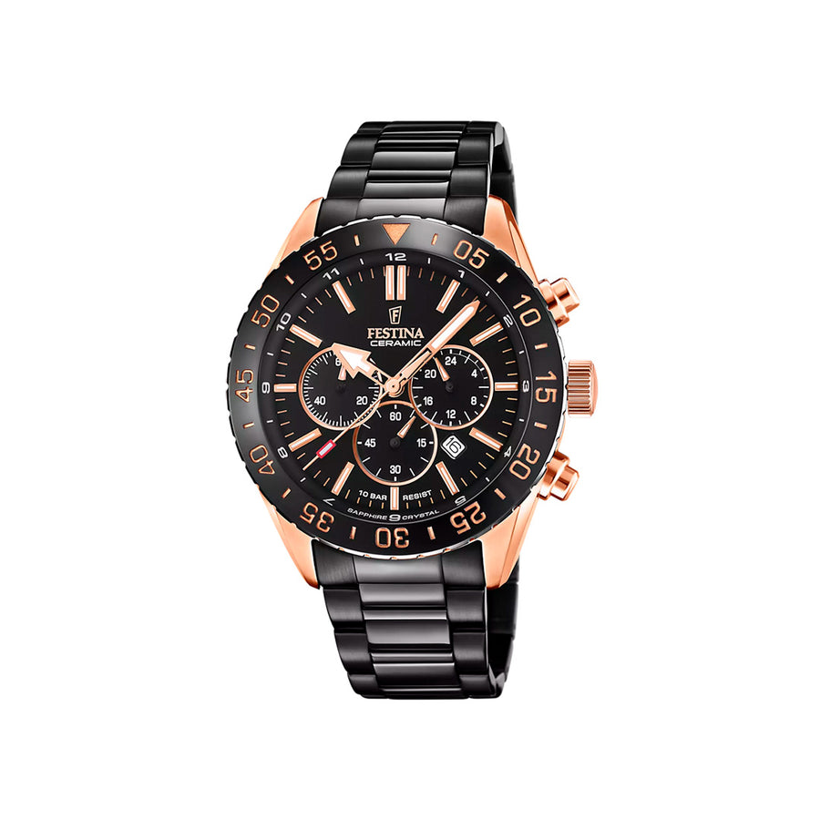 Festina Men's Black Steel, Ceramic Watch