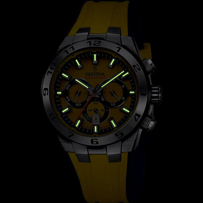 Festina Chrono Bike Stainless Yellow Watch