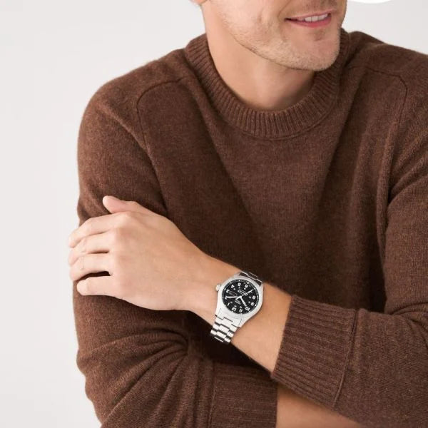 Fossil Defender Solar-Powered Day Date Stainless Steel Watch