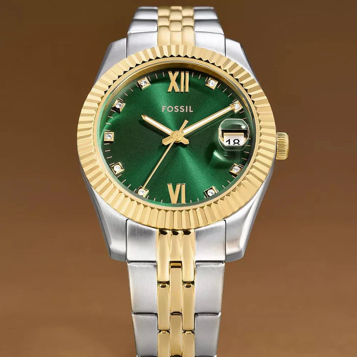 Fossil Scarlette Green Dial With Date Watch