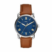 Fossil Watches Copeland Silver Round Stainless Steel Watch